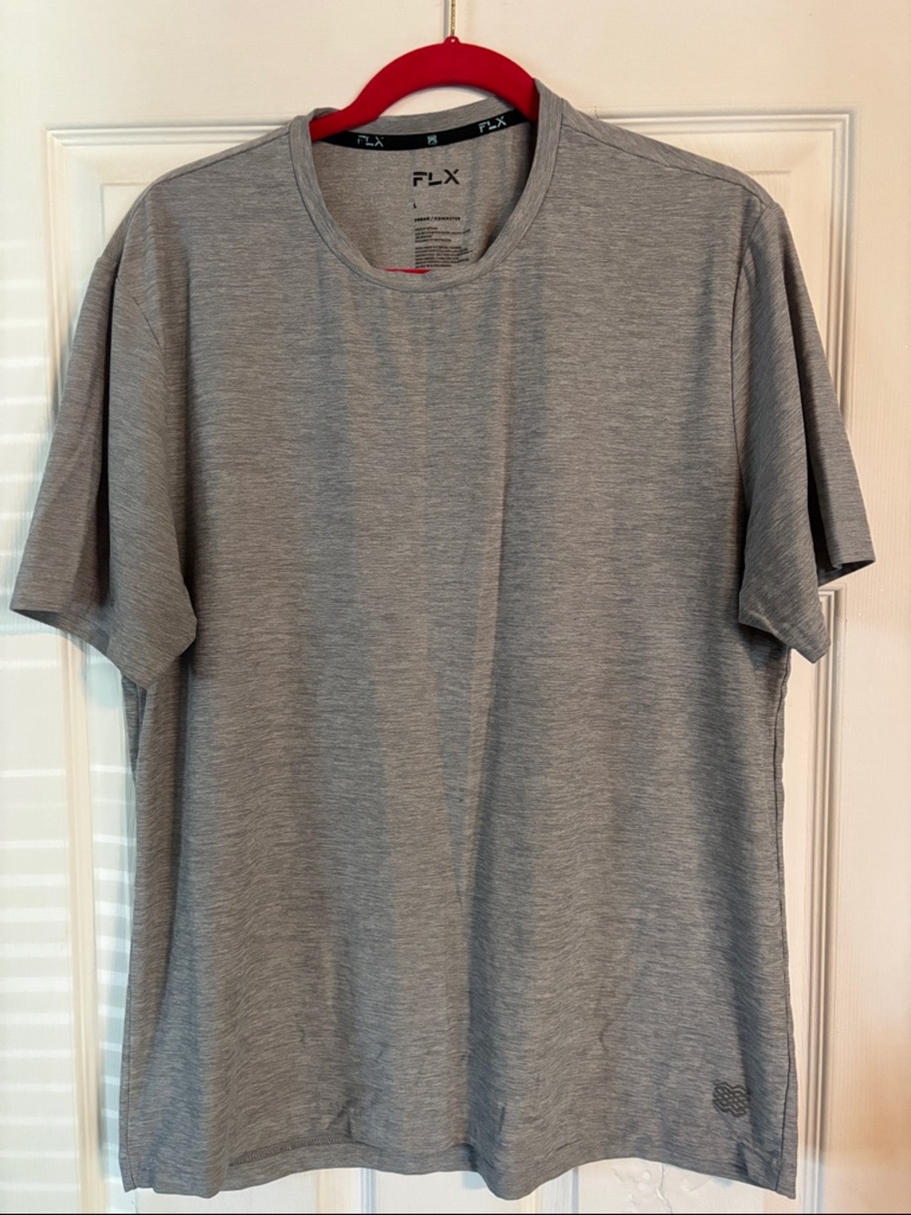 FLX Men's Heather Gray Performance Crew Neck T-Shirt SZ L
